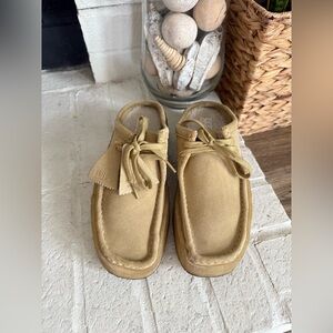 Clarks Sand Suede Wallabee Clog